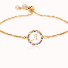Load image into Gallery viewer, Rainbow Zircon Letter Bracelet
