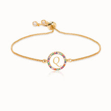 Load image into Gallery viewer, Rainbow Zircon Letter Bracelet
