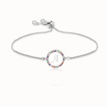 Load image into Gallery viewer, Rainbow Zircon Letter Bracelet
