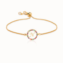 Load image into Gallery viewer, Rainbow Zircon Letter Bracelet
