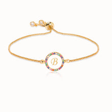 Load image into Gallery viewer, Rainbow Zircon Letter Bracelet
