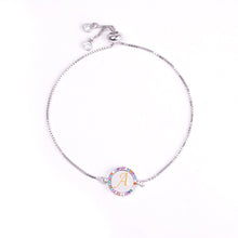 Load image into Gallery viewer, Rainbow Zircon Letter Bracelet
