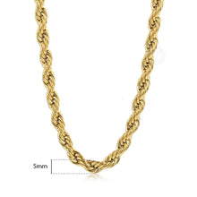 Load image into Gallery viewer, 18k Gold Plated Rope Necklace
