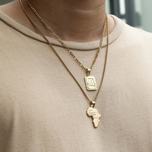 Load image into Gallery viewer, 2pcs/set Layered Initial and Africa pendant Necklace
