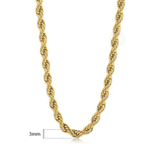Load image into Gallery viewer, 18k Gold Plated Rope Necklace

