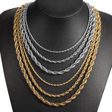 Load image into Gallery viewer, 18k Gold Plated Rope Necklace
